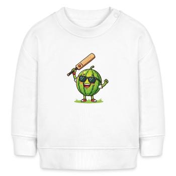 Été drôle de Watermelon Cricket Sixer - Sweat bébé bio Stanley/Stella - blanc - Devant