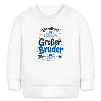 Großer Bruder 2027 Regenbogen Süßes Geschwister - Baby Organic Sweatshirt Baby Changer von Stanley/Stella - Weiß - Vorne