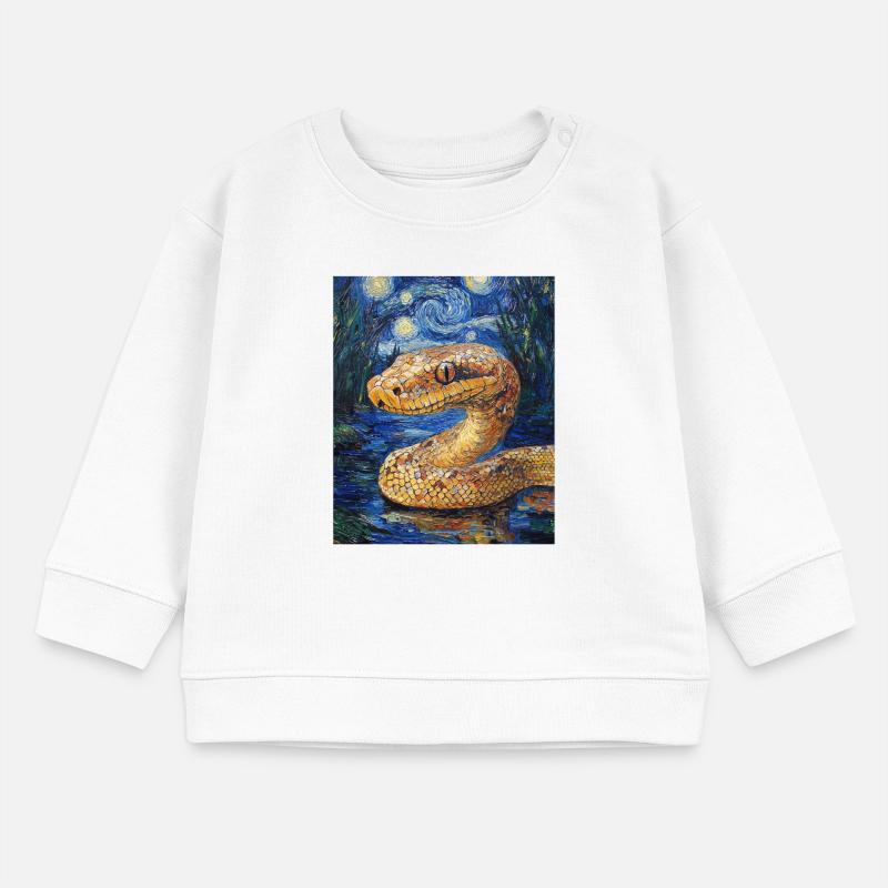 Snake Python Van Gogh Style Starry Night Baby Sweatshirt by Stanley/Stella