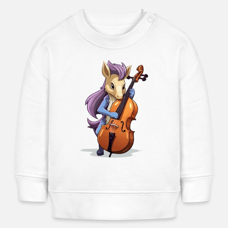 Violoncelle licorne - Sweat bébé bio Stanley/Stella - blanc