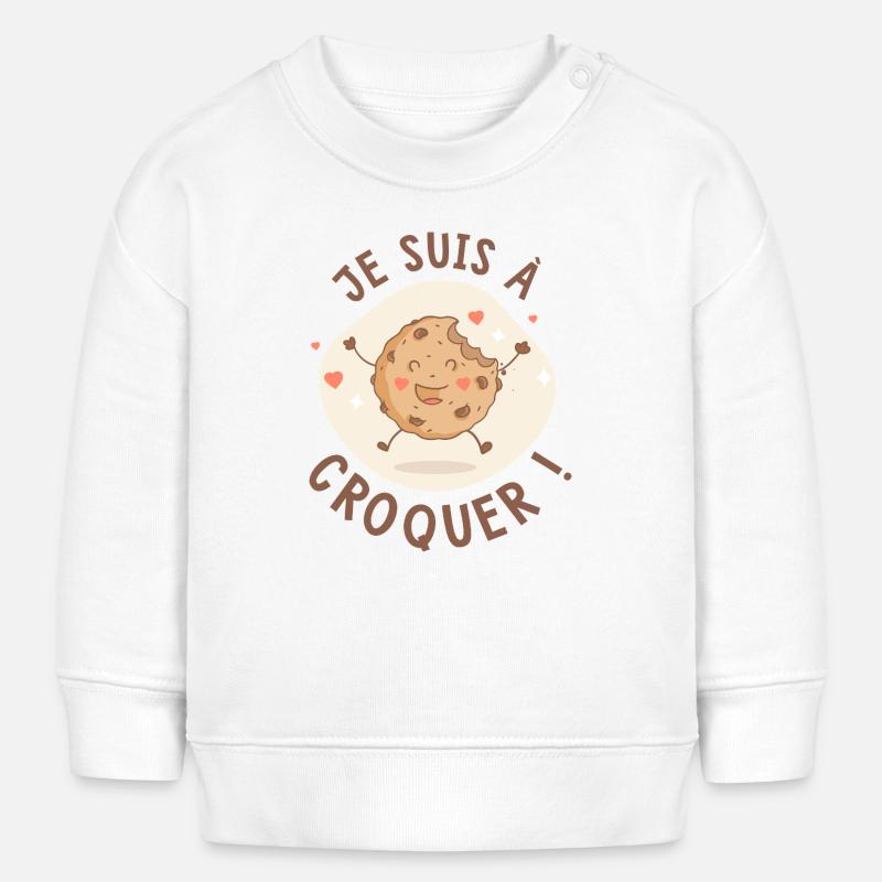 je suis croquer-humour bébé - Sweat bébé bio Stanley/Stella - blanc