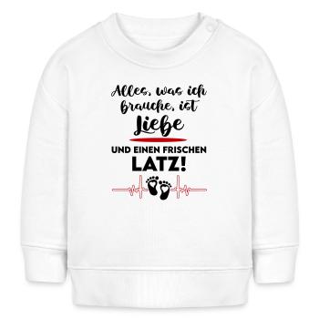 Alles was ich brauche ist Liebe Latz Lätzchen - Baby Organic Sweatshirt Baby Changer von Stanley/Stella - Weiß - Vorne