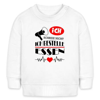 Ich schreie nicht Ich bestelle Essen Baby - Baby Organic Sweatshirt Baby Changer von Stanley/Stella - Weiß - Vorne