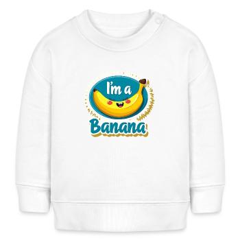 I'm a Banana - Fasching Karneval - Baby Organic Sweatshirt Baby Changer von Stanley/Stella - Weiß - Vorne