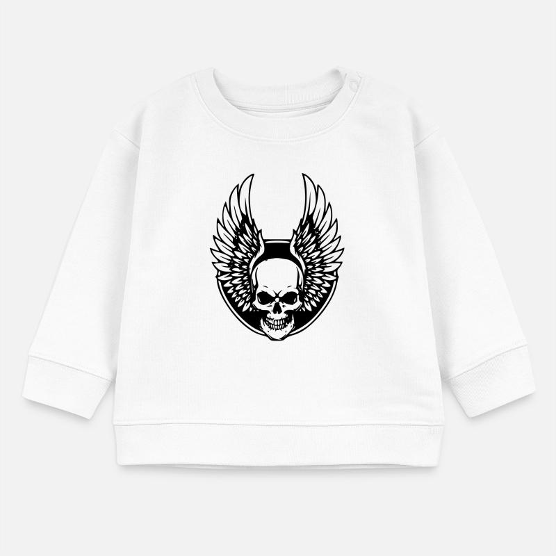 Todeskralle mit Engelsflügeln Baby Organic Sweatshirt Baby Changer von Stanley/Stella