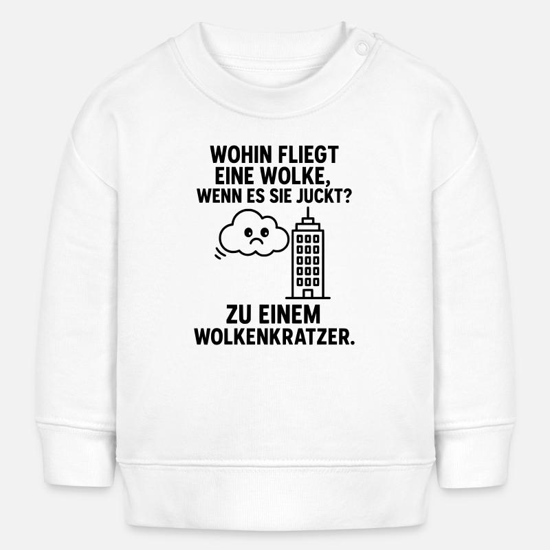 Blague pour enfants sur le nuage griffé - Sweat bébé bio Stanley/Stella - blanc