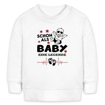 Schon als Baby eine Legende Säugling Strampler - Baby Organic Sweatshirt Baby Changer von Stanley/Stella - Weiß - Vorne