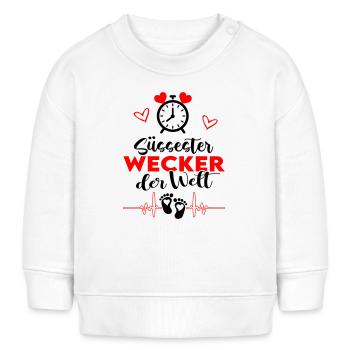 Bester Wecker der Welt Süß Baby Säugling - Baby Organic Sweatshirt Baby Changer von Stanley/Stella - Weiß - Vorne