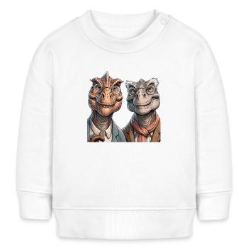 Senior Dino - Baby Organic Sweatshirt Baby Changer von Stanley/Stella - Weiß - Vorne