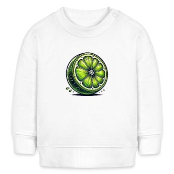 Citron vert artistique – Illustration fruitée - Sweat bébé bio Stanley/Stella - blanc - Devant