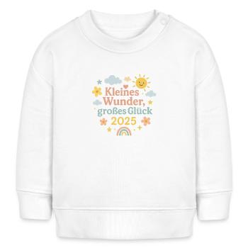 Kleines Wunder 2025 – Geschenk zur Geburt Baby - Baby Organic Sweatshirt Baby Changer von Stanley/Stella - Weiß - Vorne