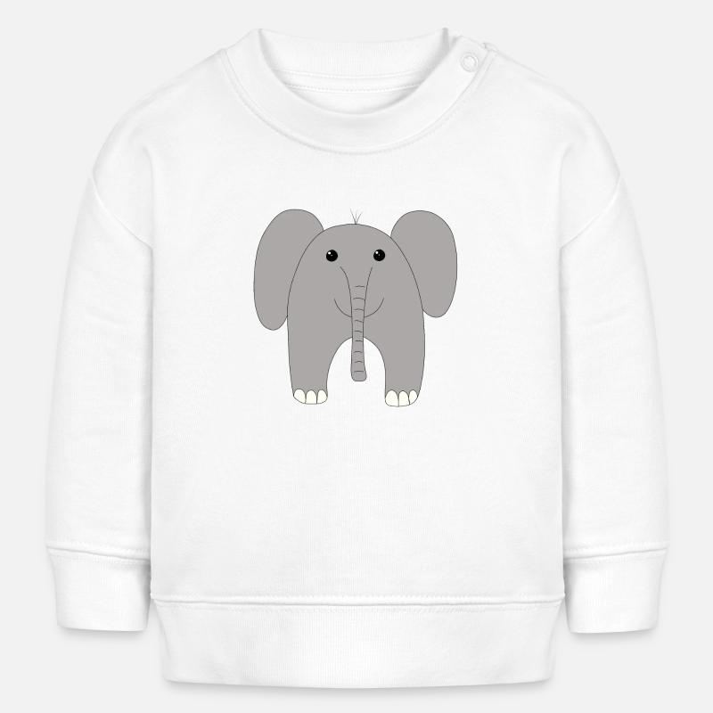 Baby elephant - front view - Baby Sweatshirt by Stanley/Stella - white