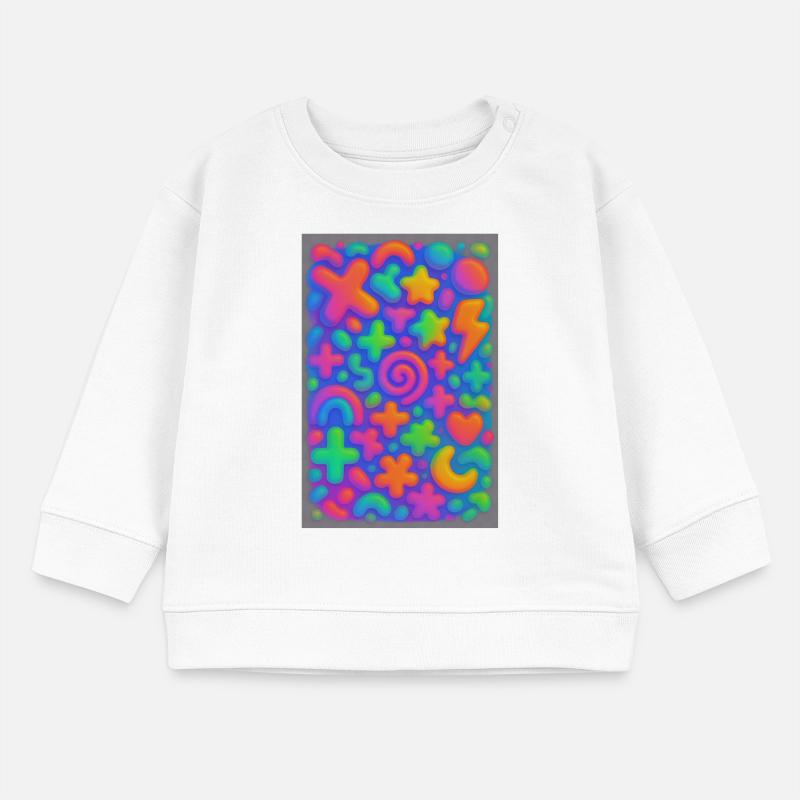 Neon Overload – Überlappende 3D Pop-Art Explosion Baby Organic Sweatshirt Baby Changer von Stanley/Stella