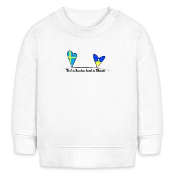 Feet in Sweden, heart in Ukraine - Baby Sweatshirt by Stanley/Stella - white - Front