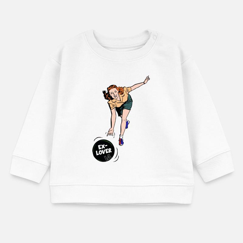 Ex-Lover Bowling – Retro Comic Style Baby Organic Sweatshirt Baby Changer von Stanley/Stella