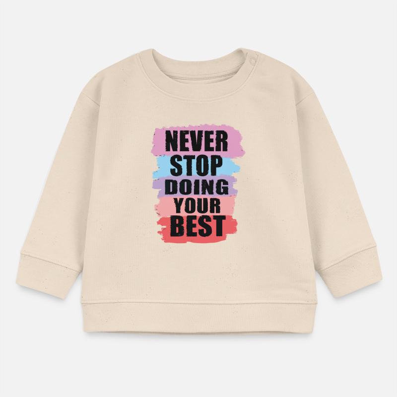 Conception motivante avec conception de texte en blocs de couleurs Sweat bébé bio Stanley/Stella