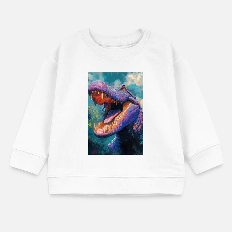 Illustration eines Krokodils Baby Organic Sweatshirt Baby Changer von Stanley/Stella