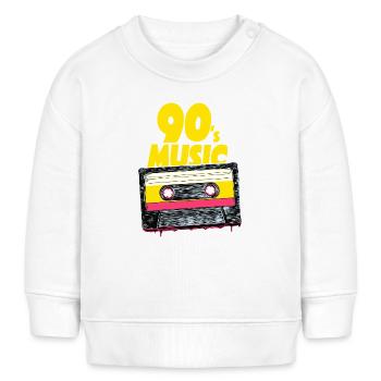 90's Music mit retro Tape Audio Kassette - Baby Organic Sweatshirt Baby Changer von Stanley/Stella - Weiß - Vorne
