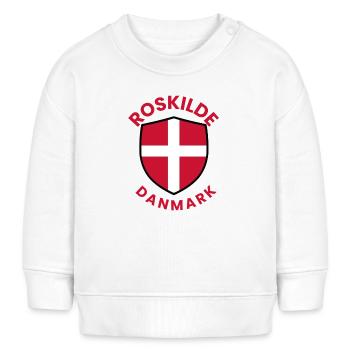Roskilde-Dänemark-Schild - Baby Organic Sweatshirt Baby Changer von Stanley/Stella - Weiß - Vorne
