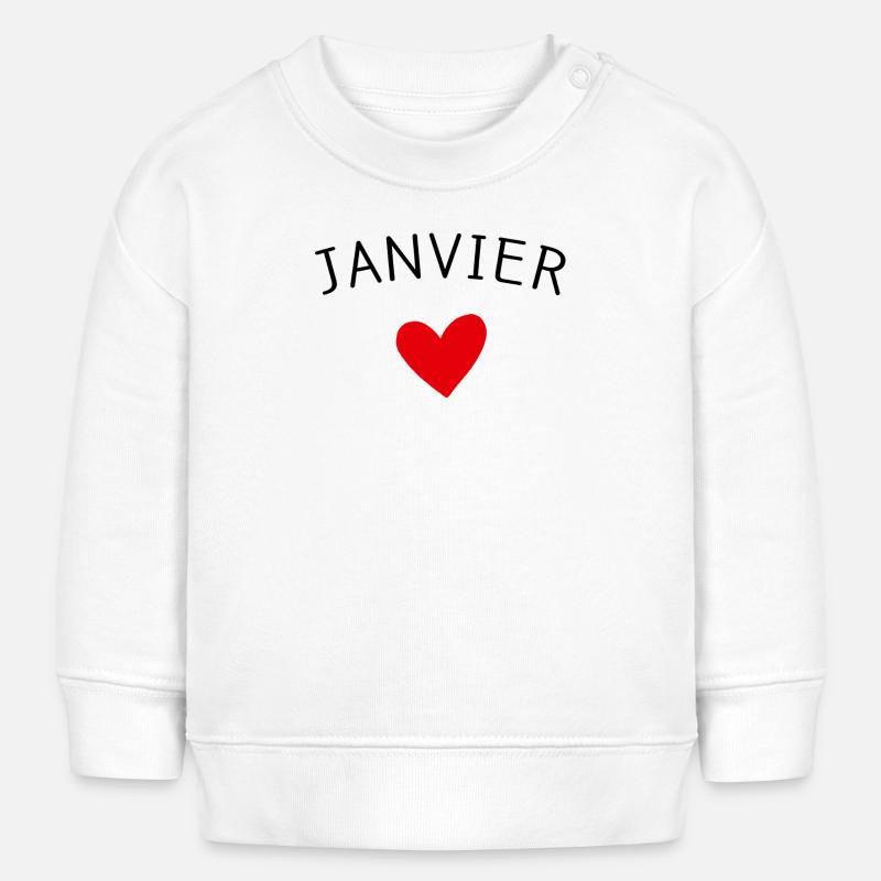 Future maman Janvier – Bébé en route ❤️ - Sweat bébé bio Stanley/Stella - blanc