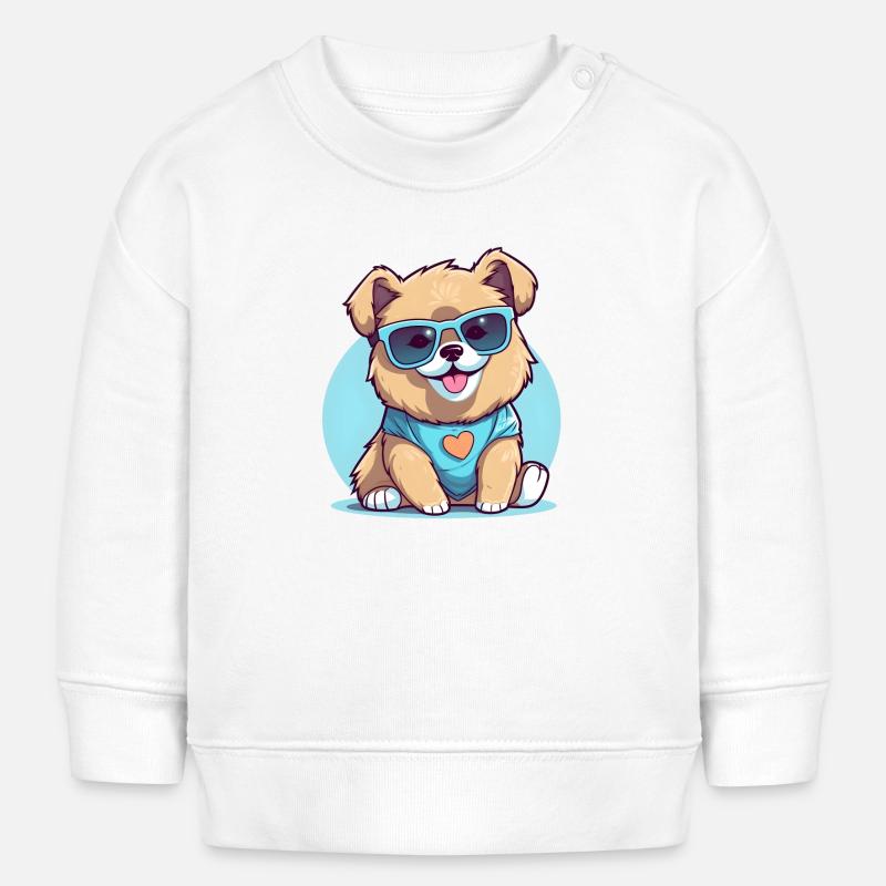 Chiot cool - Sweat bébé bio Stanley/Stella - blanc