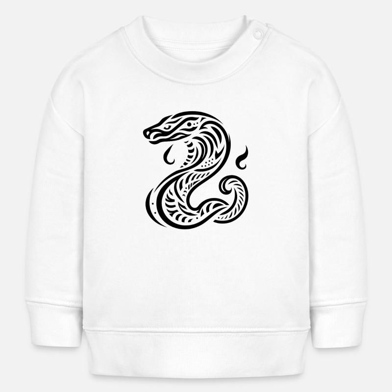 Serpent tribal - Sweat bébé bio Stanley/Stella - blanc
