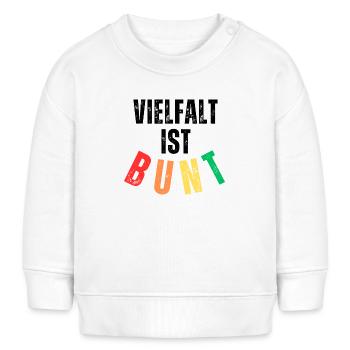 Vielfalt ist bunt - Baby Organic Sweatshirt Baby Changer von Stanley/Stella - Weiß - Vorne