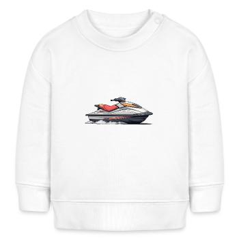 Action am Jetski - Baby Organic Sweatshirt Baby Changer von Stanley/Stella - Weiß - Vorne