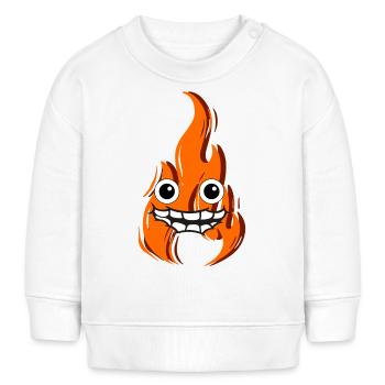 Feuer mit einem glücklichen Gesicht - Baby Organic Sweatshirt Baby Changer von Stanley/Stella - Weiß - Vorne