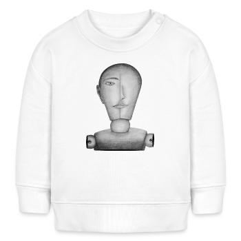 Mannequin dessiné - Sweat bébé bio Stanley/Stella - blanc - Devant
