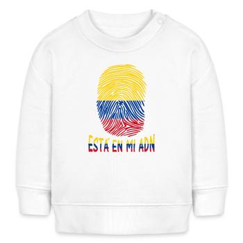 flag of Colombia t-shirt design est en mi adn - Baby Organic Sweatshirt Baby Changer von Stanley/Stella - Weiß - Vorne