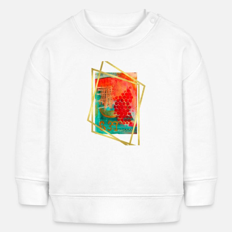 Fusion abstraite avec des hexagones vibrants - Sweat bébé bio Stanley/Stella - blanc