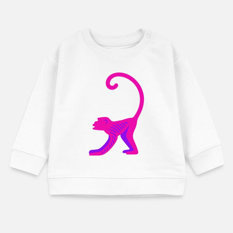 Neon Pink Monkey Baby Sweatshirt by Stanley/Stella