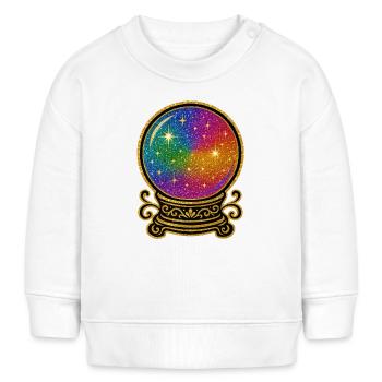 Regenbogen Kristallkugel Glamour | Glaskugel - Baby Organic Sweatshirt Baby Changer von Stanley/Stella - Weiß - Vorne