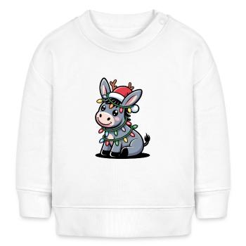 Esel Elfe Weihnachten - Baby Organic Sweatshirt Baby Changer von Stanley/Stella - Weiß - Vorne