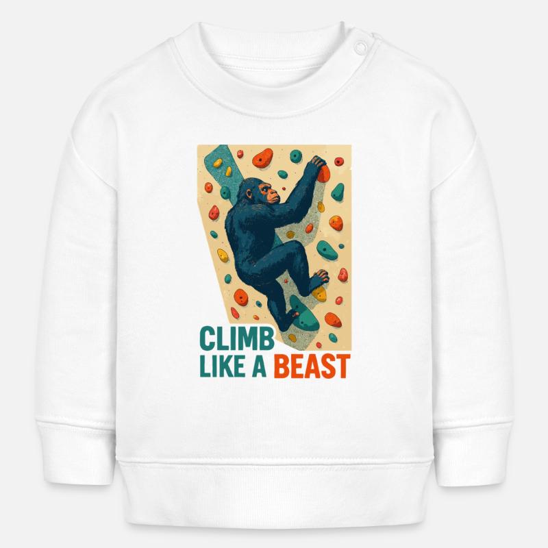 Bouldering Gorilla Climbing Beast Monkey Gift - Baby Sweatshirt by Stanley/Stella - white