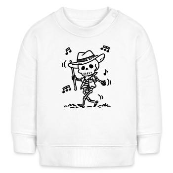 Squelette de cow-boy dansant | Musique & Thème d’Halloween - Sweat bébé bio Stanley/Stella - blanc - Devant