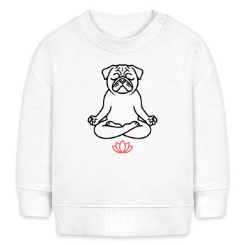 Pug Yoga Meditation Outline - Baby Sweatshirt by Stanley/Stella - white - Front