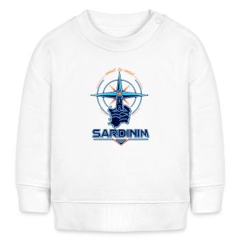 Neon lighthouse compass Sardinia travel badge - Baby Organic Sweatshirt Baby Changer von Stanley/Stella - Weiß - Vorne