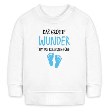 Das größte Wunder hat die kleinsten Füße - BOY - Baby Organic Sweatshirt Baby Changer von Stanley/Stella - Weiß - Vorne