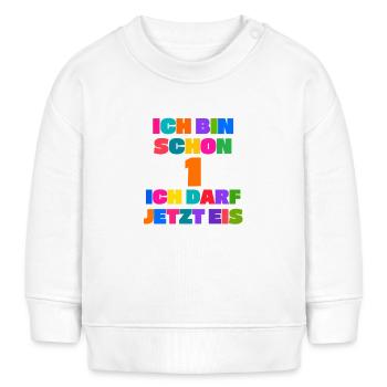 Erster Geburtstag Ein Jahr alt - Baby Organic Sweatshirt Baby Changer von Stanley/Stella - Weiß - Vorne