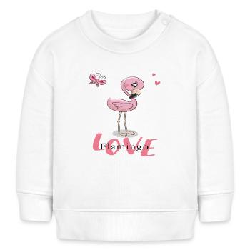 Amour des flamants roses - Sweat bébé bio Stanley/Stella - blanc - Devant