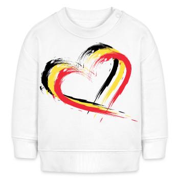 Herz Bürste Flagge Belgien Fahne Design Farben - Baby Organic Sweatshirt Baby Changer von Stanley/Stella - Weiß - Vorne