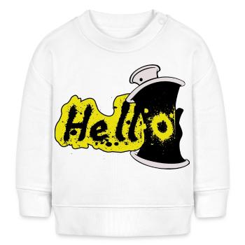 Hallo Spray Effekt - Baby Organic Sweatshirt Baby Changer von Stanley/Stella - Weiß - Vorne