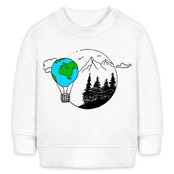 Weltkugel Berge - Baby Organic Sweatshirt Baby Changer von Stanley/Stella - Weiß - Vorne