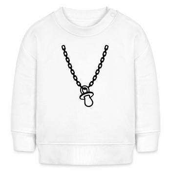 Baby Kette Schnuller Nuckel Nuk - Baby Organic Sweatshirt Baby Changer von Stanley/Stella - Weiß - Vorne