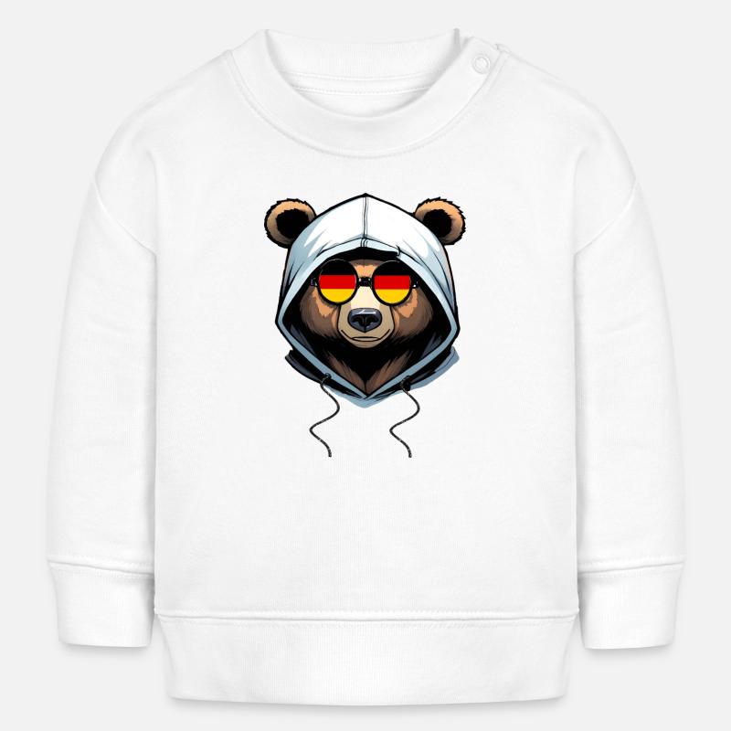 Ours portant un sweat à capuche - Sweat bébé bio Stanley/Stella - blanc