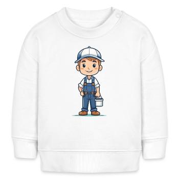 Maler, Lackierer oder Anstreicher - Baby Organic Sweatshirt Baby Changer von Stanley/Stella - Weiß - Vorne