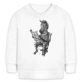 Zebra auf Toilette - Baby Organic Sweatshirt Baby Changer von Stanley/Stella - Weiß - Vorne