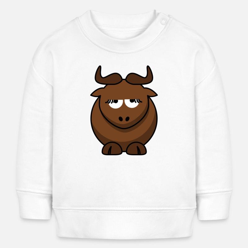 Sleeping Bull Cartoon - Baby Sweatshirt by Stanley/Stella - white